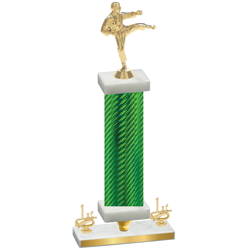 Premium Single Green Carbon Fiber First Place Karate Trophy