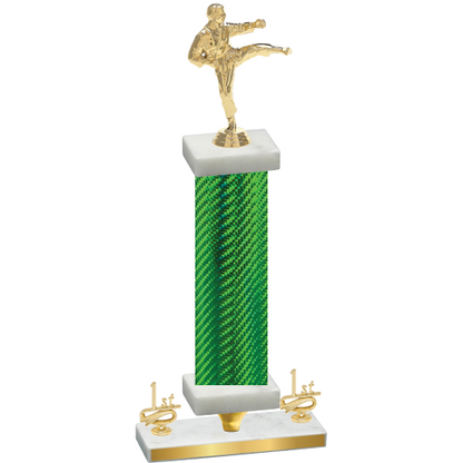 Premium Single Green Carbon Fiber First Place Karate Trophy