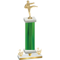 Premium Single Green Carbon Fiber Second Place Karate Trophy