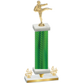 Premium Single Green Carbon Fiber Fourth Place Karate Trophy