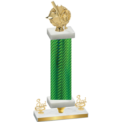 Premium Single Green Carbon Fiber Third Place Baseball Trophy