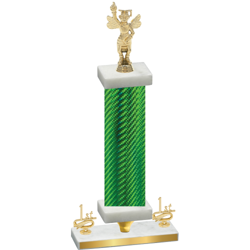 Premium Single Green Carbon Fiber First Place Academics Trophy