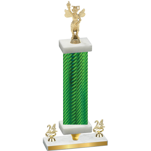 Premium Single Green Carbon Fiber Year Academics Trophy