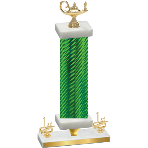 Premium Single Green Carbon Fiber First Place Academics Trophy