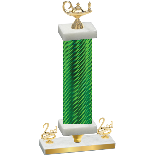 Premium Single Green Carbon Fiber Second Place Academics Trophy