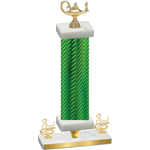 Premium Single Green Carbon Fiber Third Place Academics Trophy