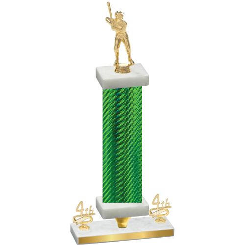 Premium Single Green Carbon Fiber Fourth Place Baseball Trophy