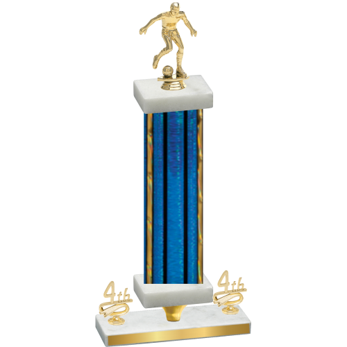 Premium Single Blue Glacier Fourth Place Soccer Trophy