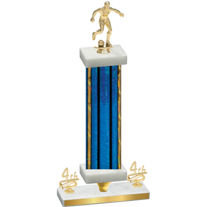 Premium Single Blue Glacier Fourth Place Soccer Trophy