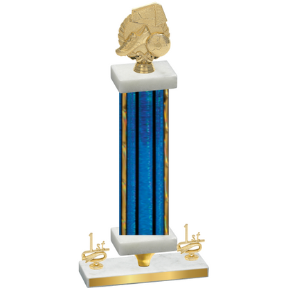 Premium Single Blue Glacier First Place Soccer Trophy
