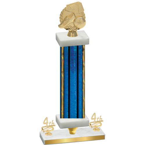 Premium Single Blue Glacier Fourth Place Soccer Trophy