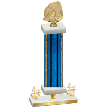 Premium Single Blue Glacier Fourth Place Soccer Trophy