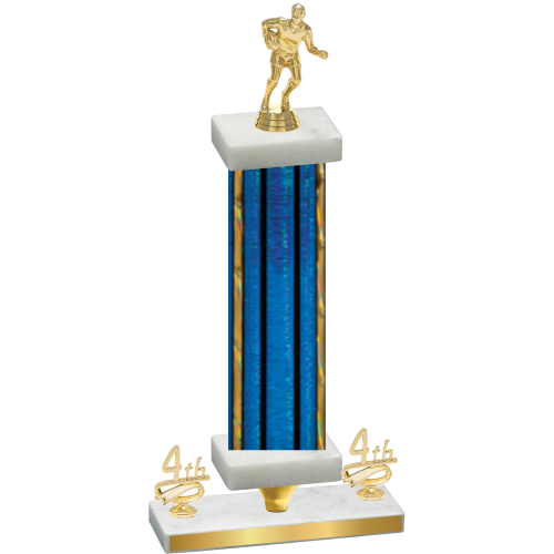 Premium Single Blue Glacier Fourth Place Rugby Trophy