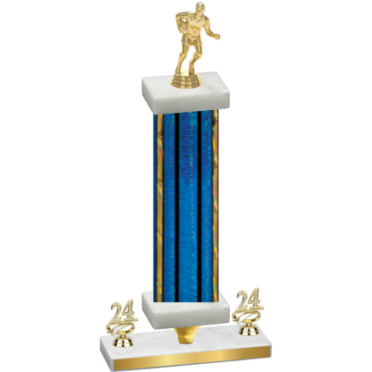 Premium Single Blue Glacier Year Rugby Trophy