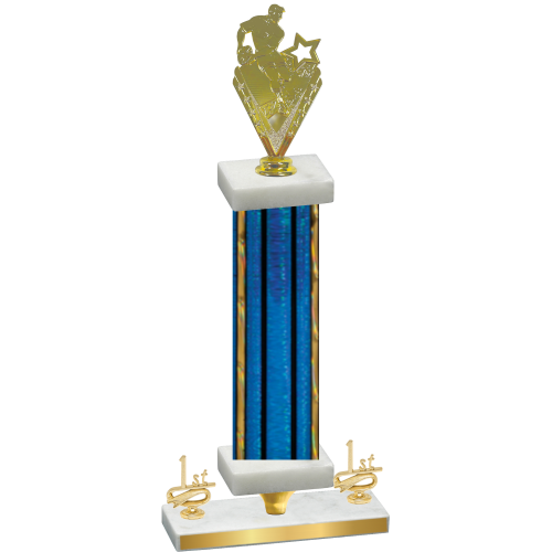 Premium Single Blue Glacier First Place Rugby Trophy