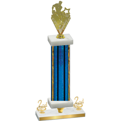Premium Single Blue Glacier Second Place Rugby Trophy