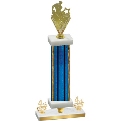 Premium Single Blue Glacier Fourth Place Rugby Trophy