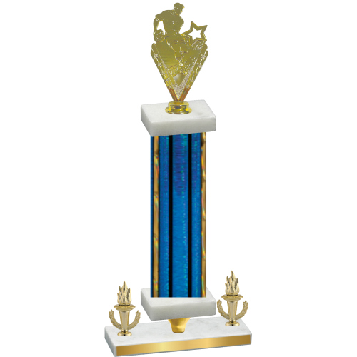 Premium Single Blue Glacier Victory Rugby Trophy