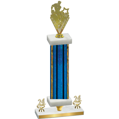 Premium Single Blue Glacier Year Rugby Trophy