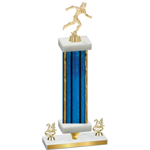 Premium Single Blue Glacier Year Running Trophy