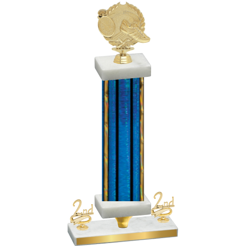 Premium Single Blue Glacier Second Place Running Trophy