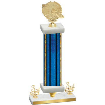 Premium Single Blue Glacier Third Place Running Trophy