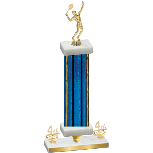 Premium Single Blue Glacier Fourth Place Tennis Trophy