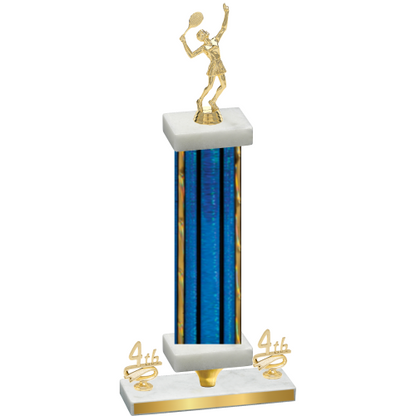 Premium Single Blue Glacier Fourth Place Tennis Trophy