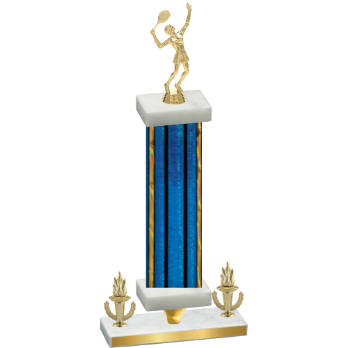 Premium Single Blue Glacier Victory Tennis Trophy
