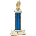 Premium Single Blue Glacier Third Place Football Trophy