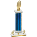 Premium Single Blue Glacier Year Football Trophy