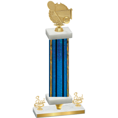 Premium Single Blue Glacier Third Place Tennis Trophy