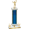 Premium Single Blue Glacier Second Place Volleyball Trophy