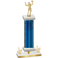 Premium Single Blue Glacier Third Place Volleyball Trophy
