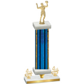 Premium Single Blue Glacier Fourth Place Volleyball Trophy