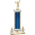 Premium Single Blue Glacier Victory Volleyball Trophy