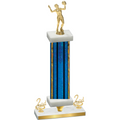 Premium Single Blue Glacier Second Place Volleyball Trophy