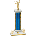 Premium Single Blue Glacier Fourth Place Volleyball Trophy
