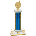 Premium Single Blue Glacier Second Place Volleyball Trophy