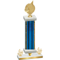 Premium Single Blue Glacier Fourth Place Volleyball Trophy