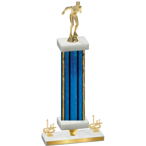 Premium Single Blue Glacier First Place Swimming Trophy