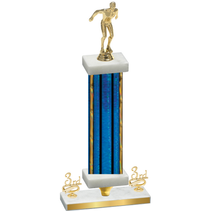 Premium Single Blue Glacier Third Place Swimming Trophy