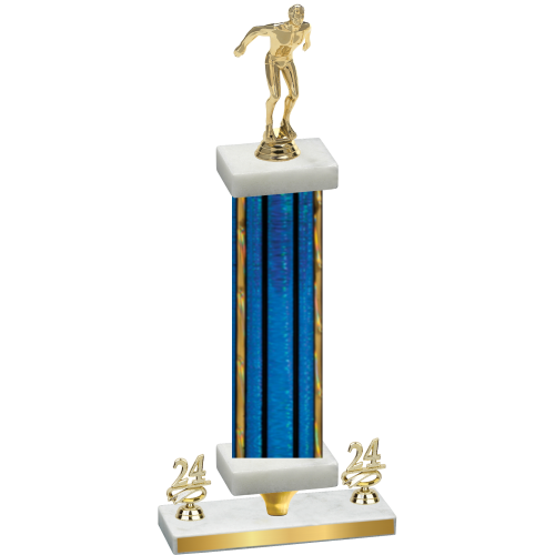 Premium Single Blue Glacier Year Swimming Trophy