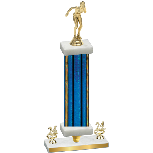 Premium Single Blue Glacier Year Tennis Trophy