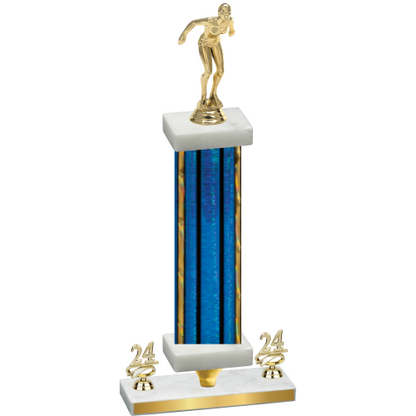 Premium Single Blue Glacier Year Tennis Trophy