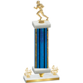 Premium Single Blue Glacier Fourth Place Football Trophy