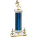 Premium Single Blue Glacier Victory Football Trophy