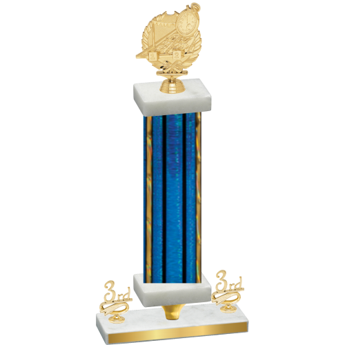 Premium Single Blue Glacier Third Place Swimming Trophy