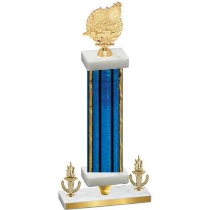 Premium Single Blue Glacier Victory Swimming Trophy