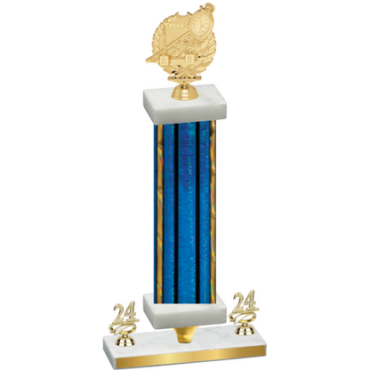 Premium Single Blue Glacier Year Swimming Trophy